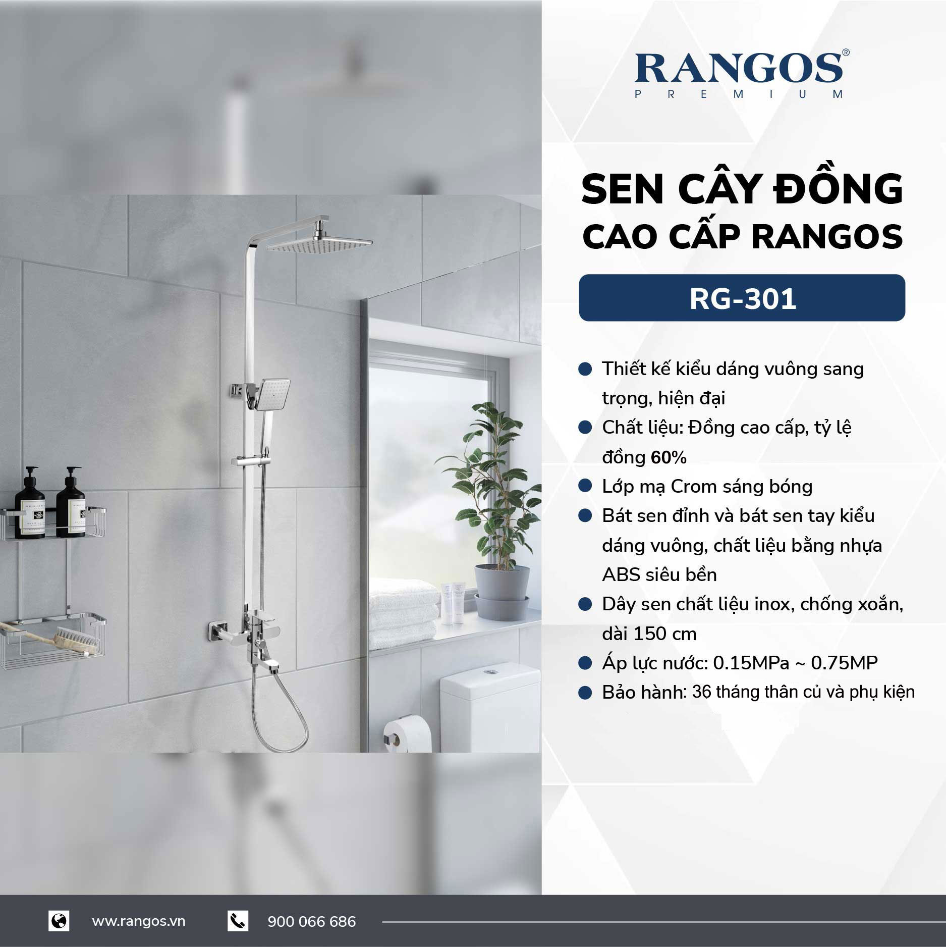 Sen cây đồng mạ crom Rangos